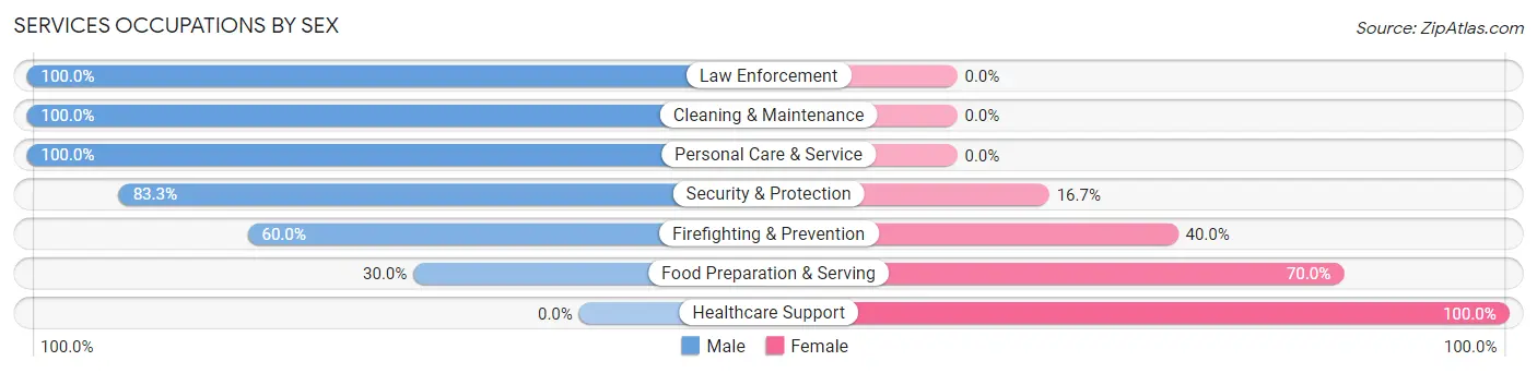 Services Occupations by Sex in Zeba
