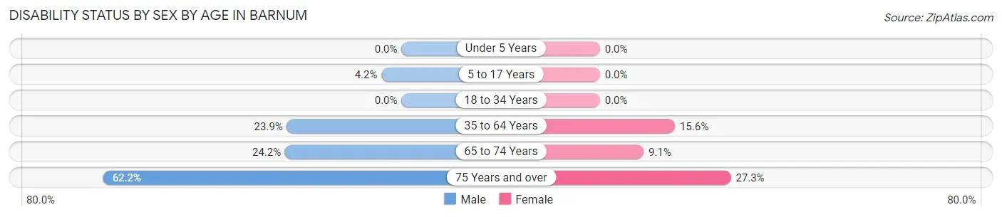 Disability Status by Sex by Age in Barnum