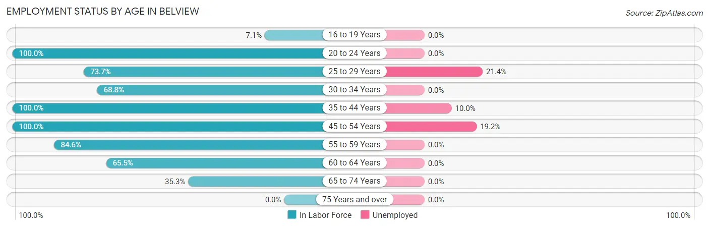 Employment Status by Age in Belview