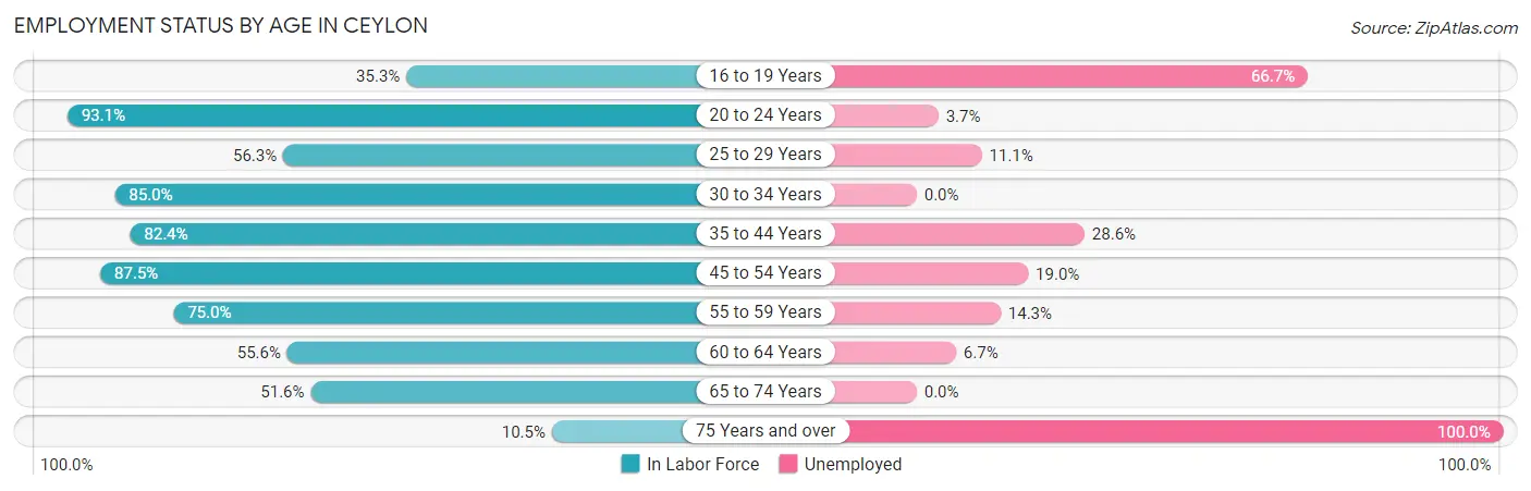 Employment Status by Age in Ceylon