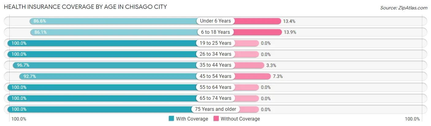 Health Insurance Coverage by Age in Chisago City