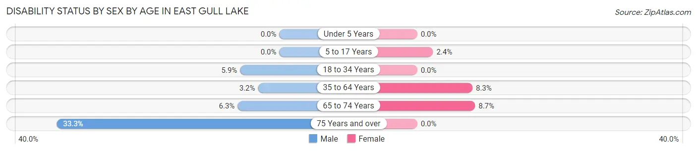 Disability Status by Sex by Age in East Gull Lake