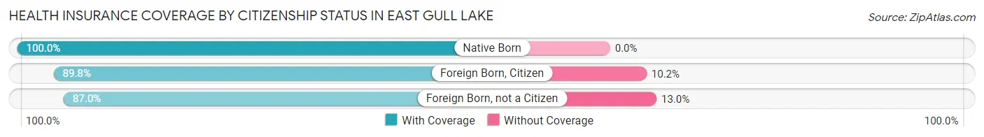 Health Insurance Coverage by Citizenship Status in East Gull Lake