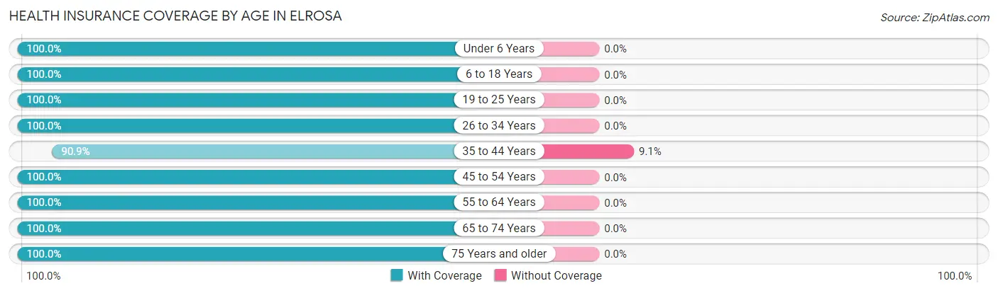 Health Insurance Coverage by Age in Elrosa