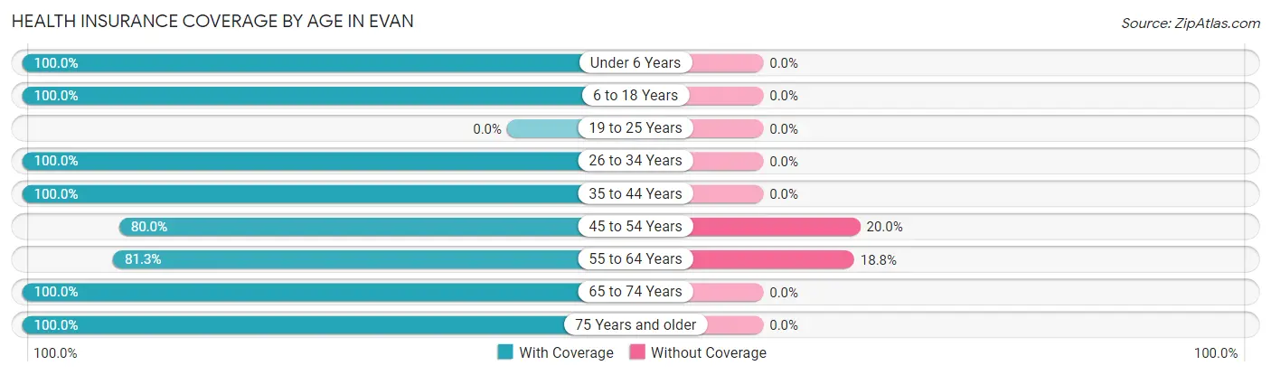 Health Insurance Coverage by Age in Evan
