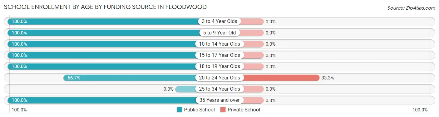 School Enrollment by Age by Funding Source in Floodwood