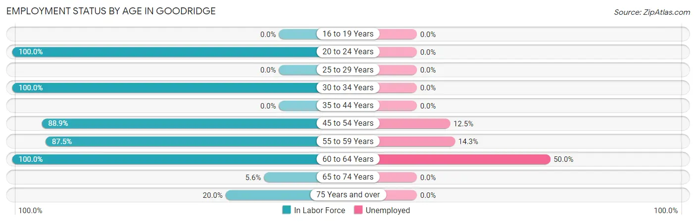 Employment Status by Age in Goodridge