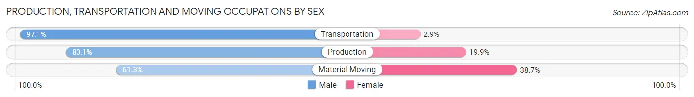Production, Transportation and Moving Occupations by Sex in Ham Lake