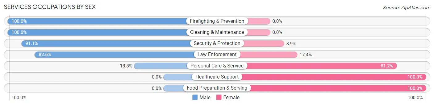 Services Occupations by Sex in Hanover