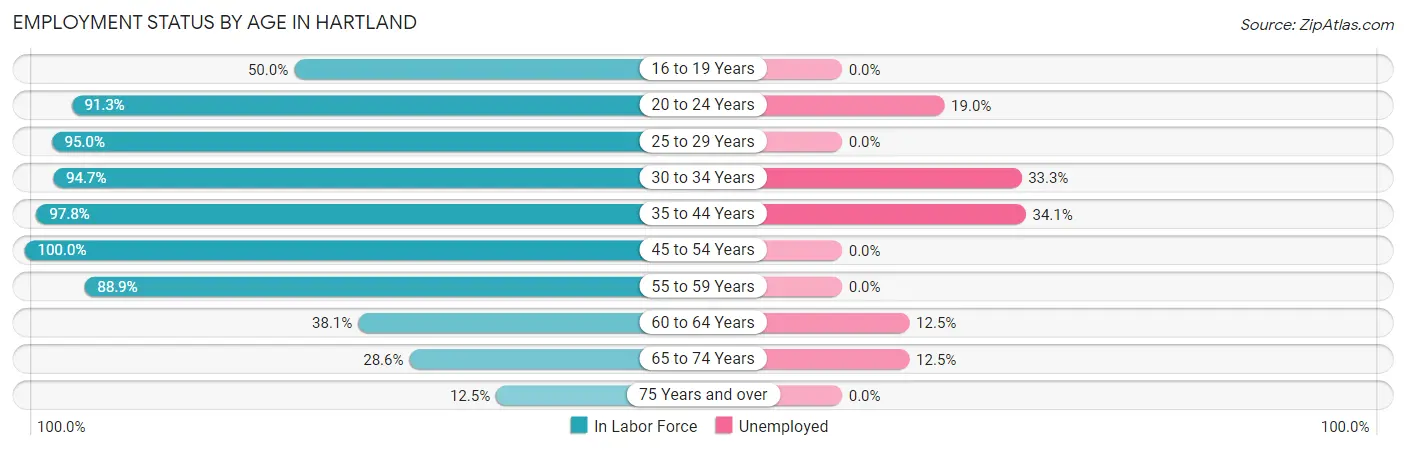 Employment Status by Age in Hartland