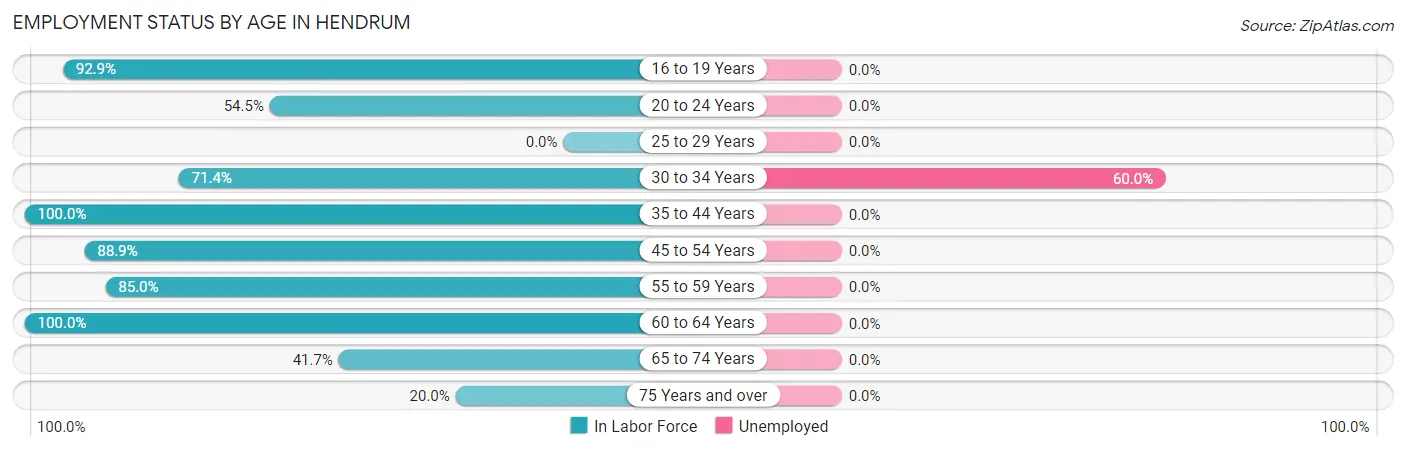 Employment Status by Age in Hendrum