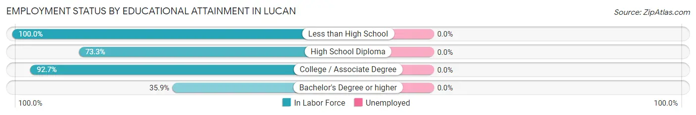 Employment Status by Educational Attainment in Lucan