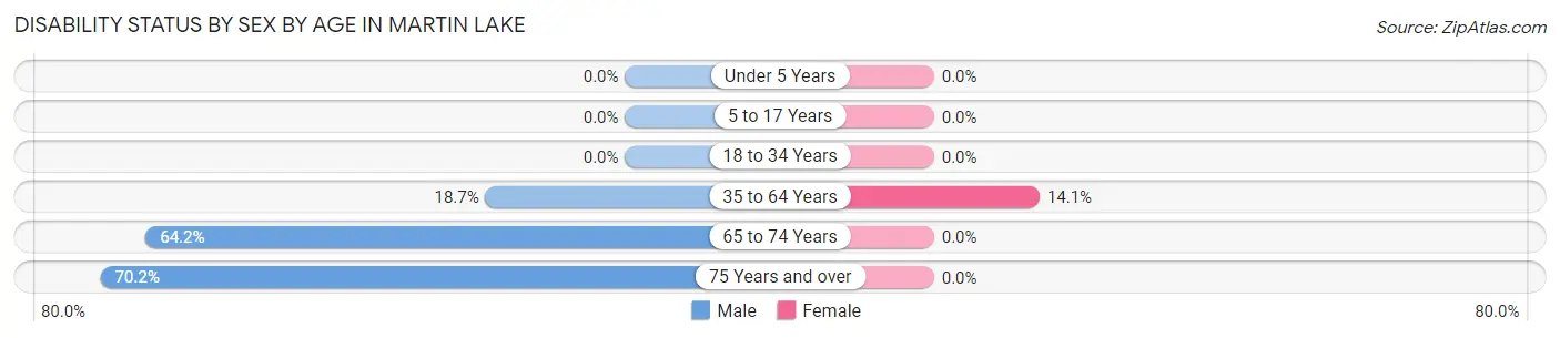 Disability Status by Sex by Age in Martin Lake