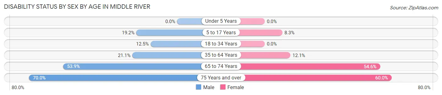 Disability Status by Sex by Age in Middle River