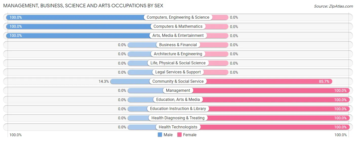 Management, Business, Science and Arts Occupations by Sex in Nielsville