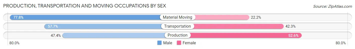Production, Transportation and Moving Occupations by Sex in Orono