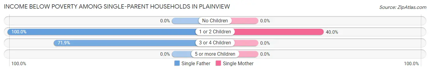 Income Below Poverty Among Single-Parent Households in Plainview