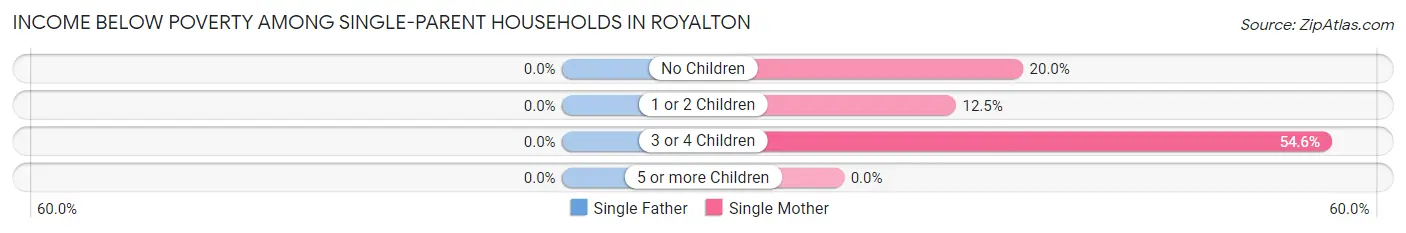 Income Below Poverty Among Single-Parent Households in Royalton