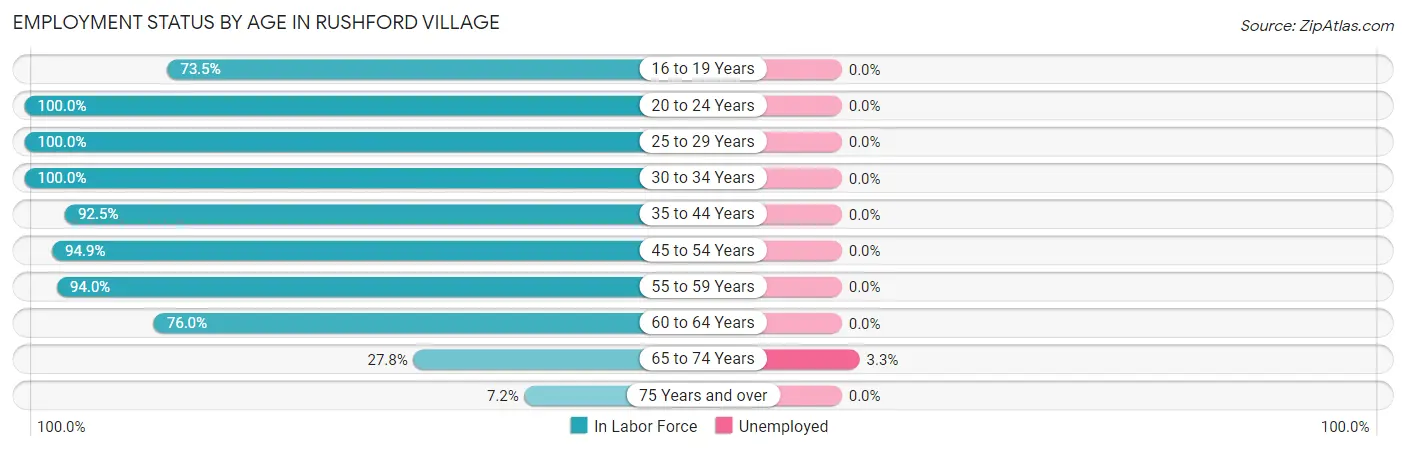 Employment Status by Age in Rushford Village