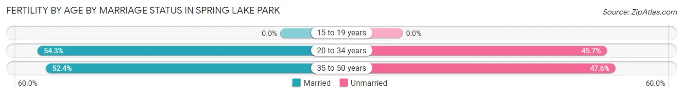 Female Fertility by Age by Marriage Status in Spring Lake Park