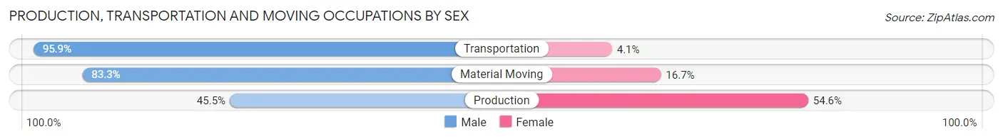 Production, Transportation and Moving Occupations by Sex in St Clair