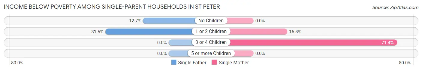 Income Below Poverty Among Single-Parent Households in St Peter
