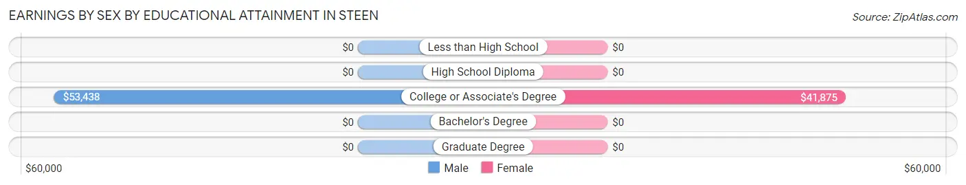 Earnings by Sex by Educational Attainment in Steen