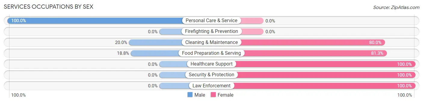 Services Occupations by Sex in Taconite