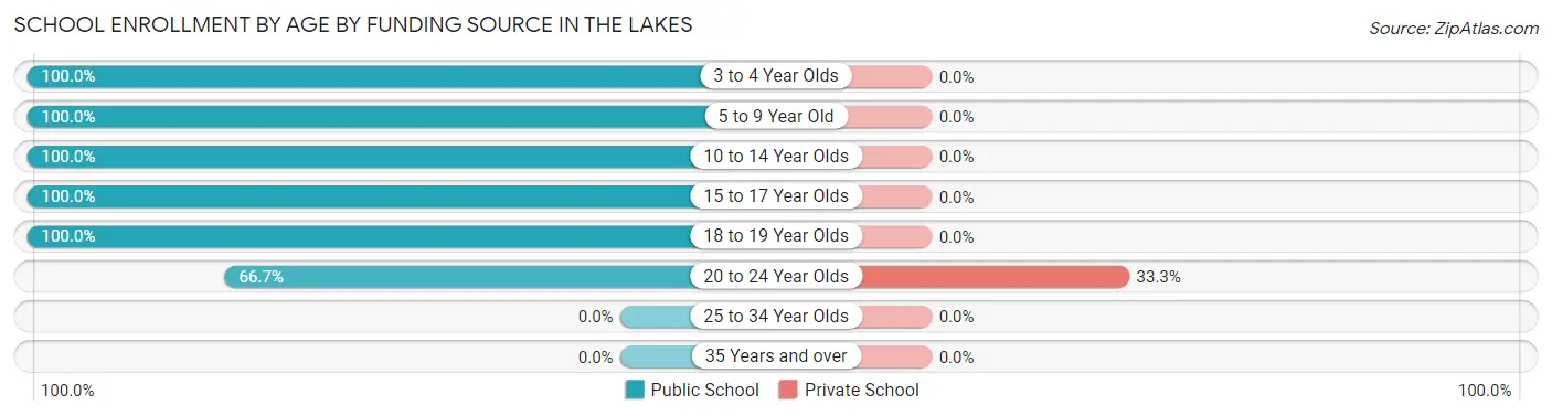 School Enrollment by Age by Funding Source in The Lakes