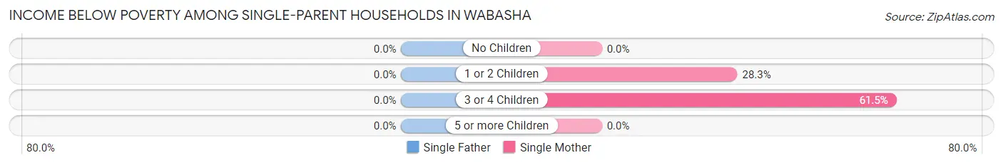 Income Below Poverty Among Single-Parent Households in Wabasha
