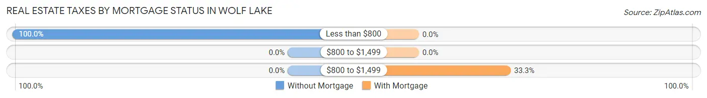 Real Estate Taxes by Mortgage Status in Wolf Lake