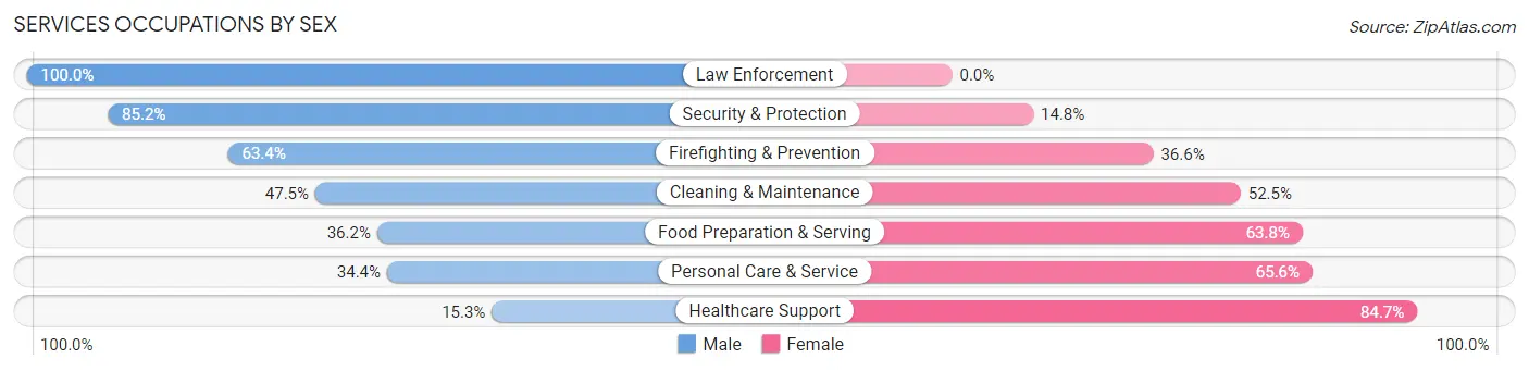 Services Occupations by Sex in Affton