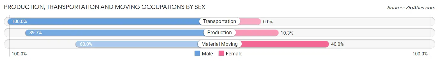 Production, Transportation and Moving Occupations by Sex in Amazonia