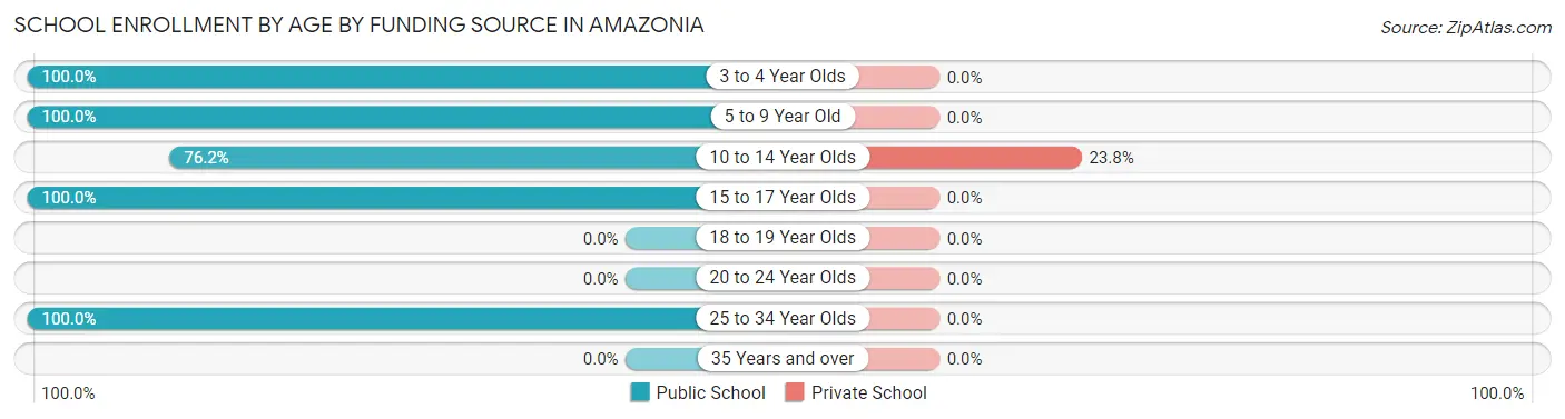 School Enrollment by Age by Funding Source in Amazonia