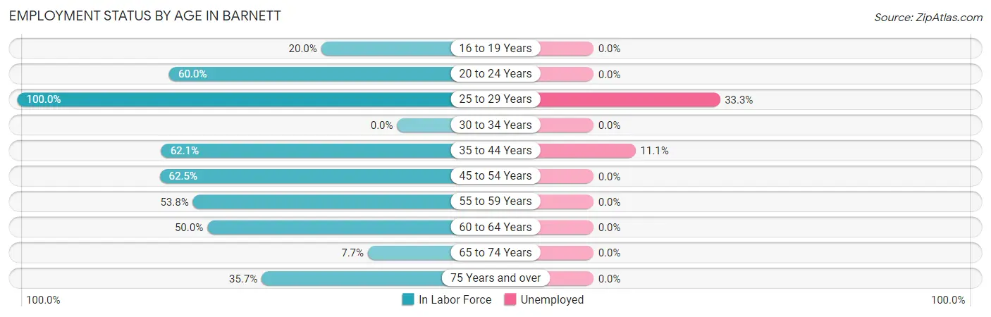 Employment Status by Age in Barnett