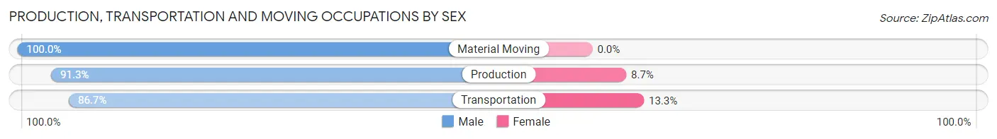 Production, Transportation and Moving Occupations by Sex in Battlefield