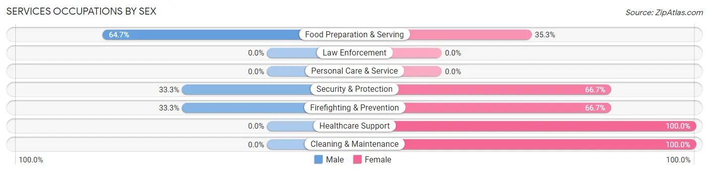 Services Occupations by Sex in Bell City