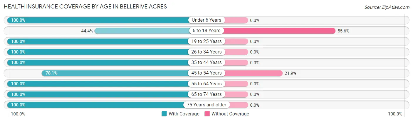 Health Insurance Coverage by Age in Bellerive Acres