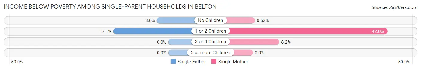 Income Below Poverty Among Single-Parent Households in Belton