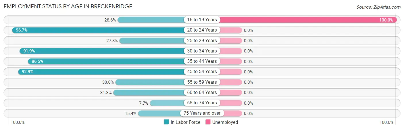 Employment Status by Age in Breckenridge