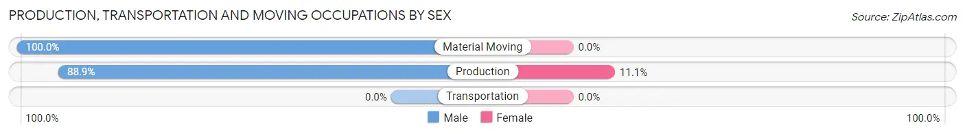 Production, Transportation and Moving Occupations by Sex in Brewer