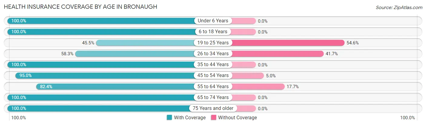 Health Insurance Coverage by Age in Bronaugh