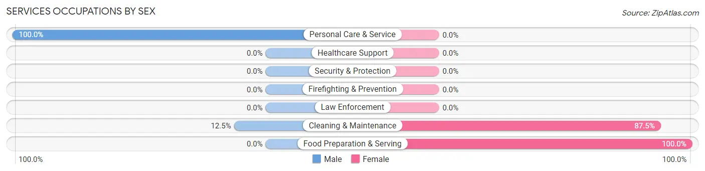 Services Occupations by Sex in Brooklyn Heights