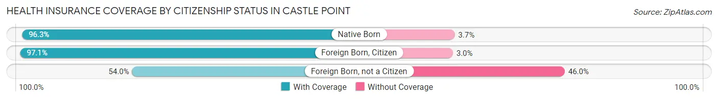 Health Insurance Coverage by Citizenship Status in Castle Point