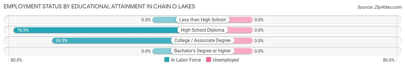 Employment Status by Educational Attainment in Chain O Lakes