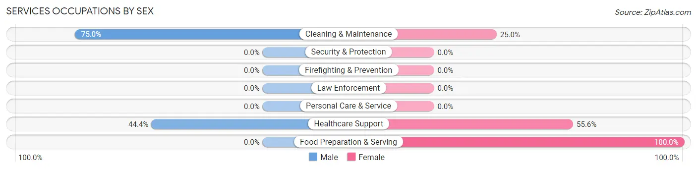 Services Occupations by Sex in Chilhowee