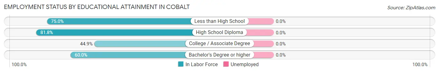 Employment Status by Educational Attainment in Cobalt