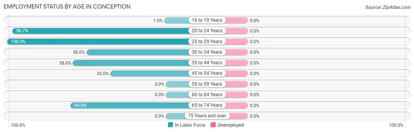 Employment Status by Age in Conception