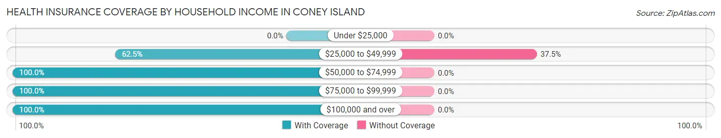 Health Insurance Coverage by Household Income in Coney Island
