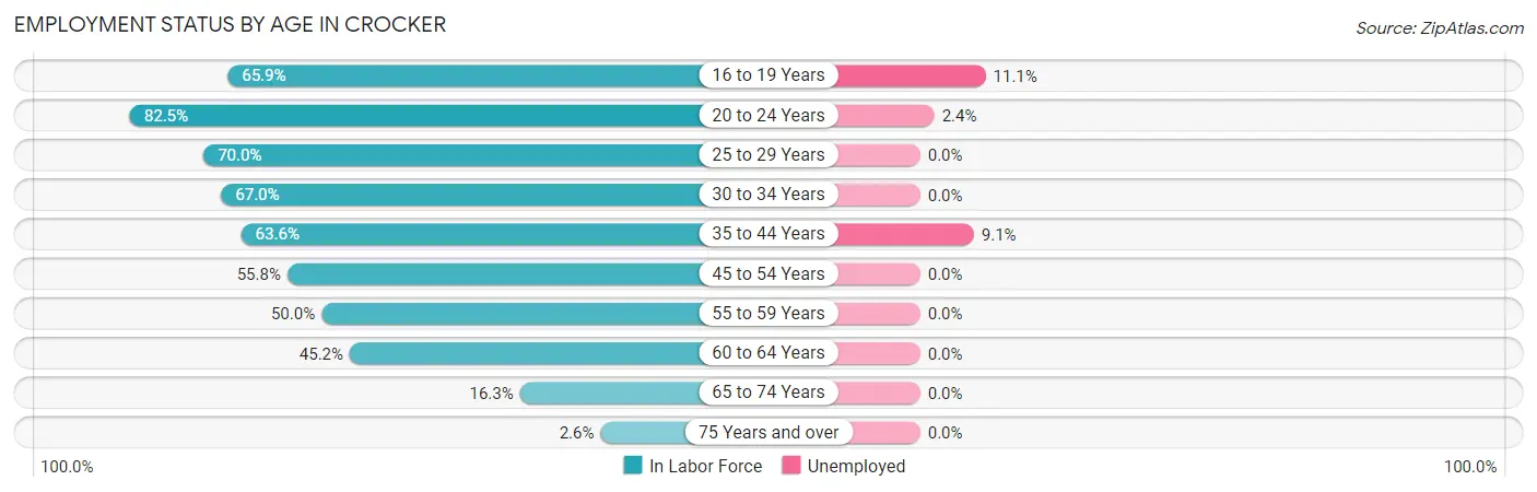 Employment Status by Age in Crocker